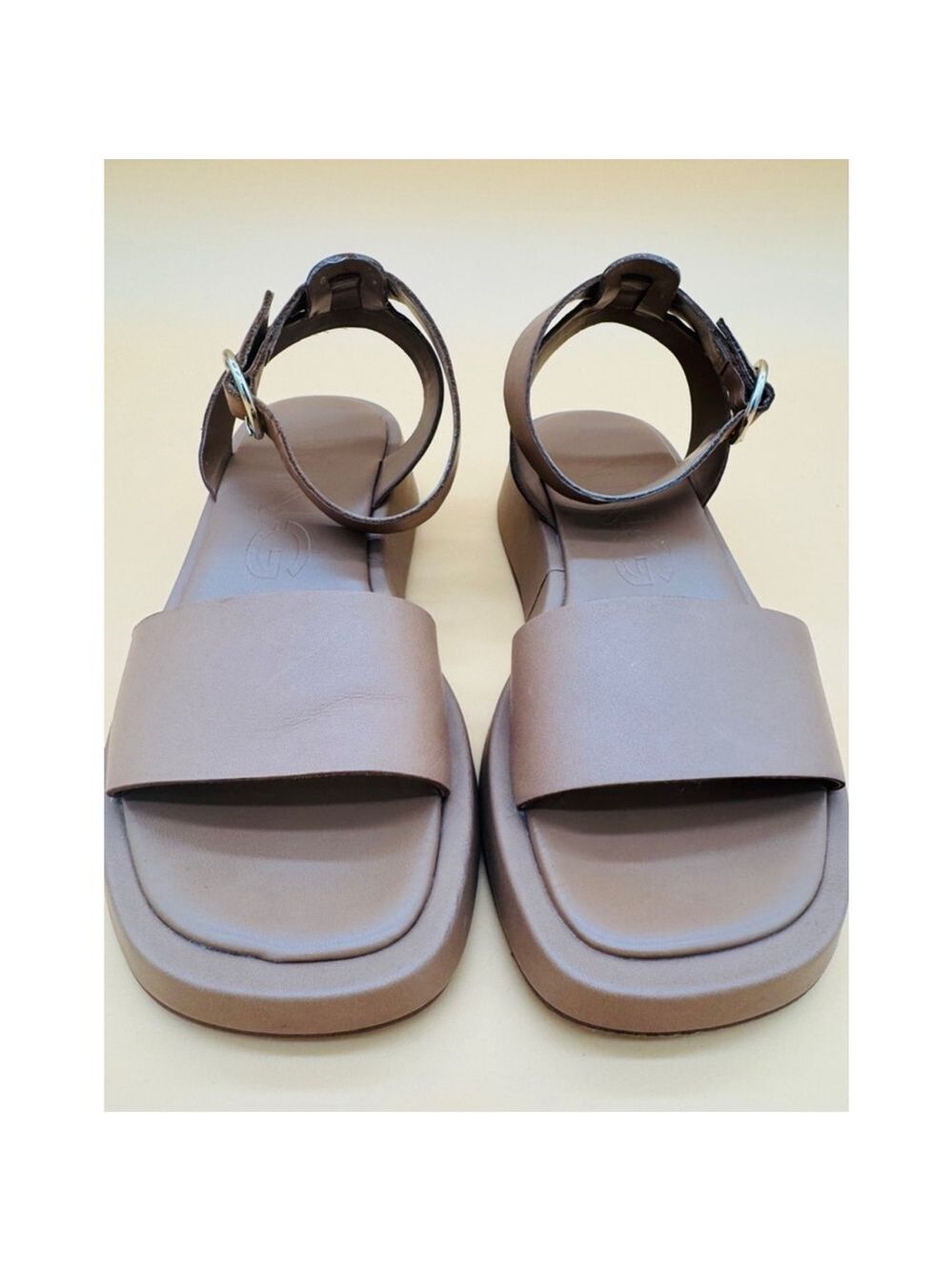 Women's Mango Brown Leather Platform Sandals Size 36/5.5